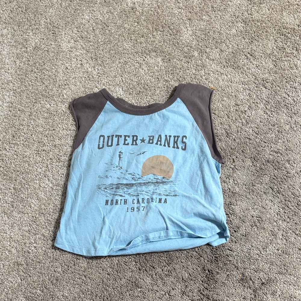 Blue Sleeveless Graphic Tank